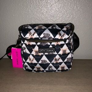 Betsey Johnson Black and White Dog Pattern Bag